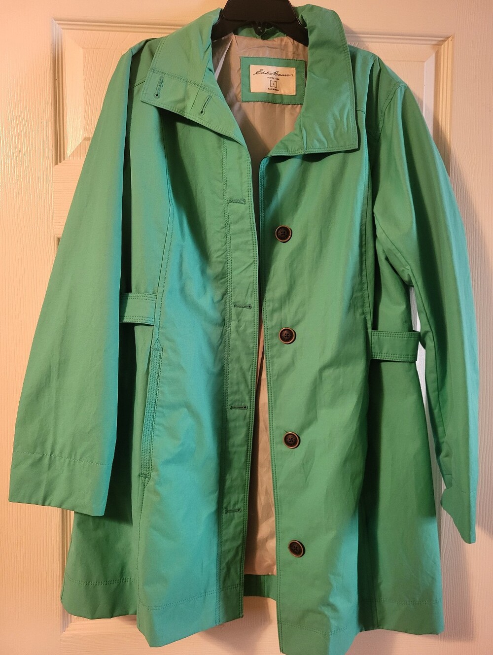 Eddie Bauer Seafoam Green Trench Coat